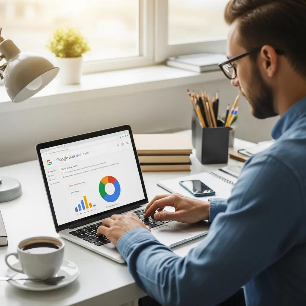 Business owner optimizing Google Business Profile for lead generation