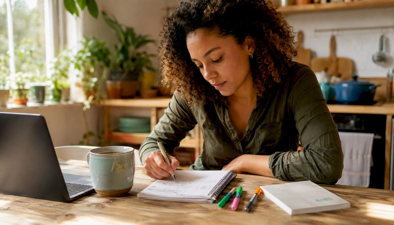 Woman planning small team workflow automation