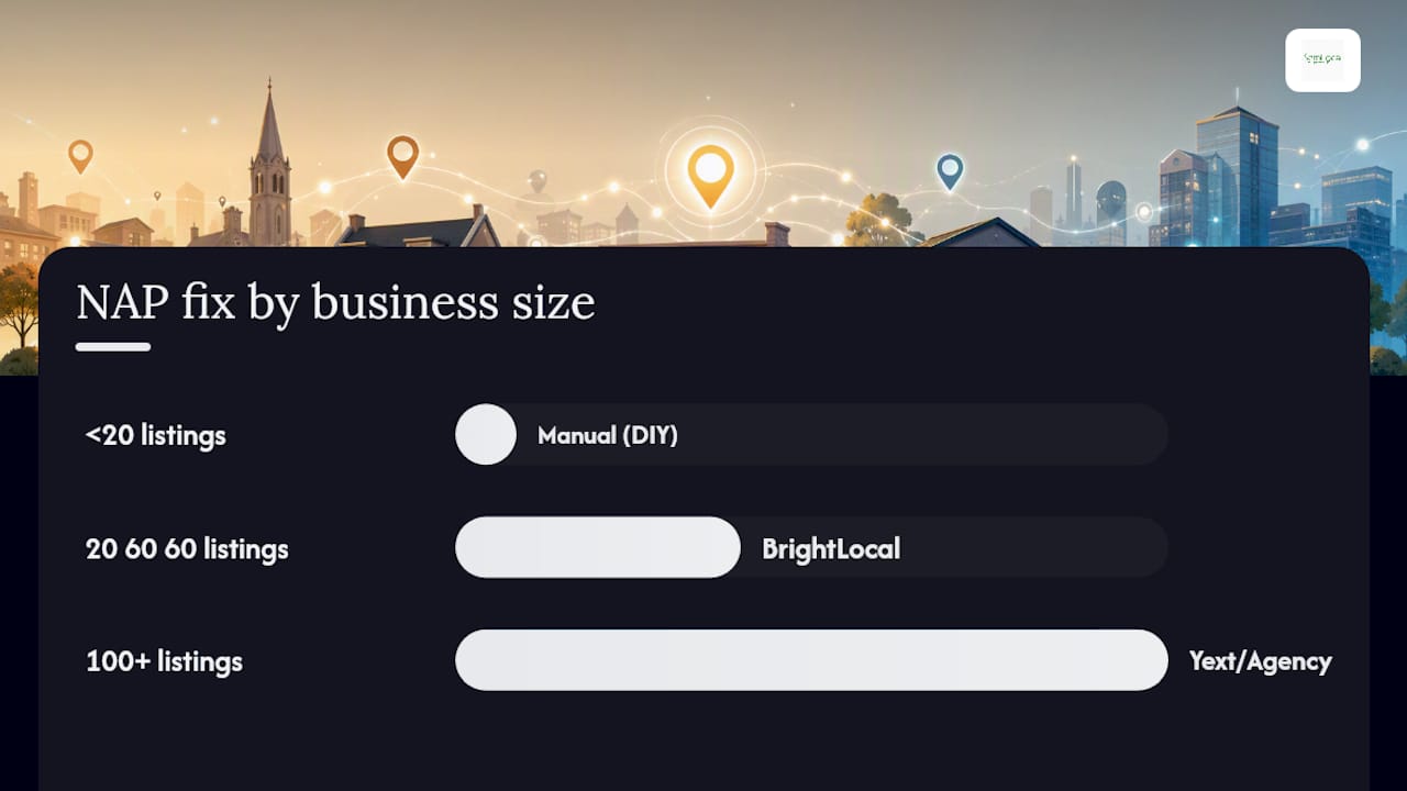 NAP fix strategies comparison by listing volume