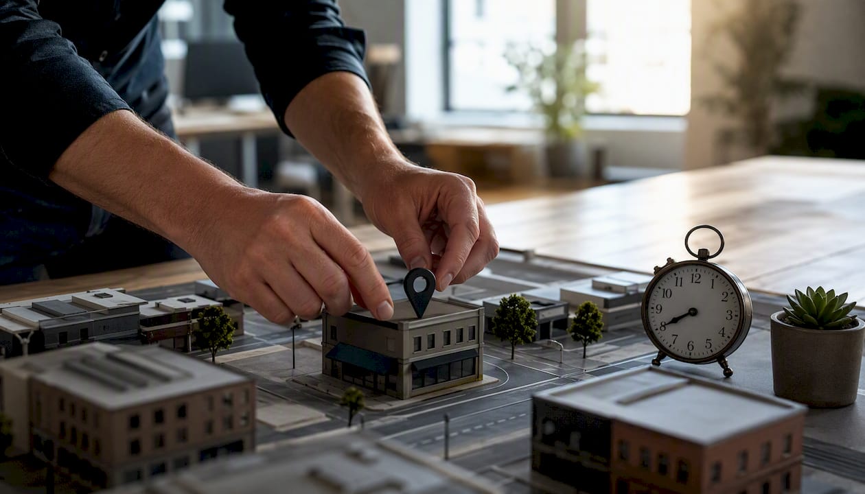 Hands adjusting local business model