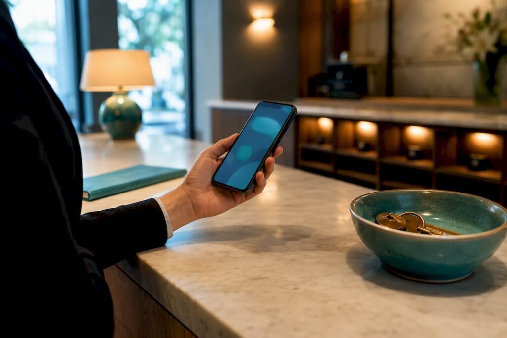 Business owner checking missed call response