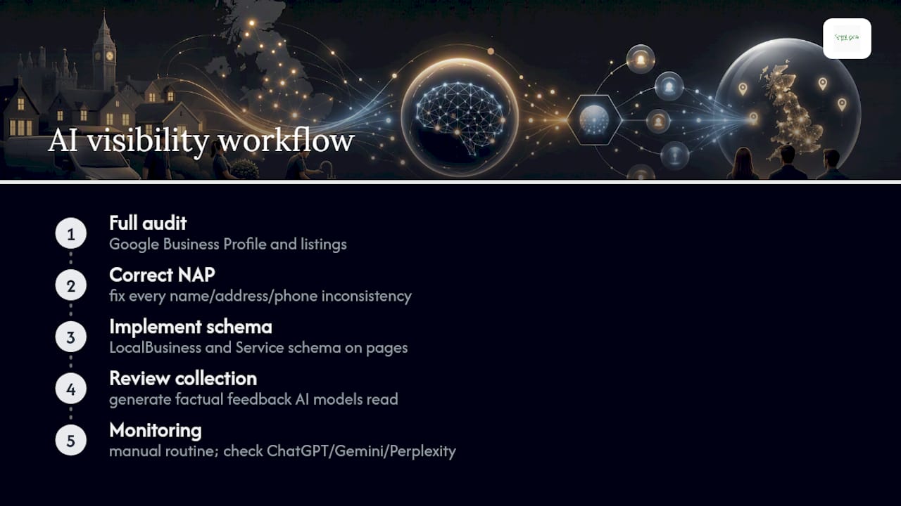 Get your Google Business Profile and AI visibility handled properly — overview diagram