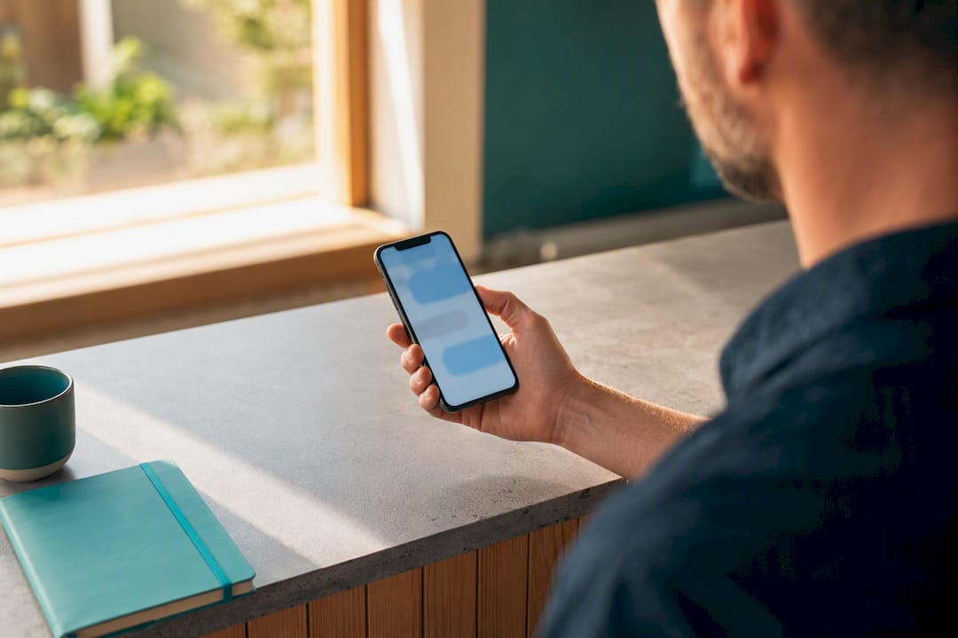 Business owner checking Messenger enquiry