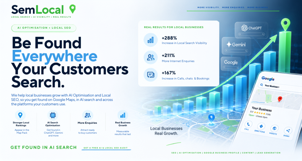 local seo, local marketing, marketing agency, AI Optimisation, AEO, GEO, AIO, SEO, AI SEO, AI Search Engine Optimisation